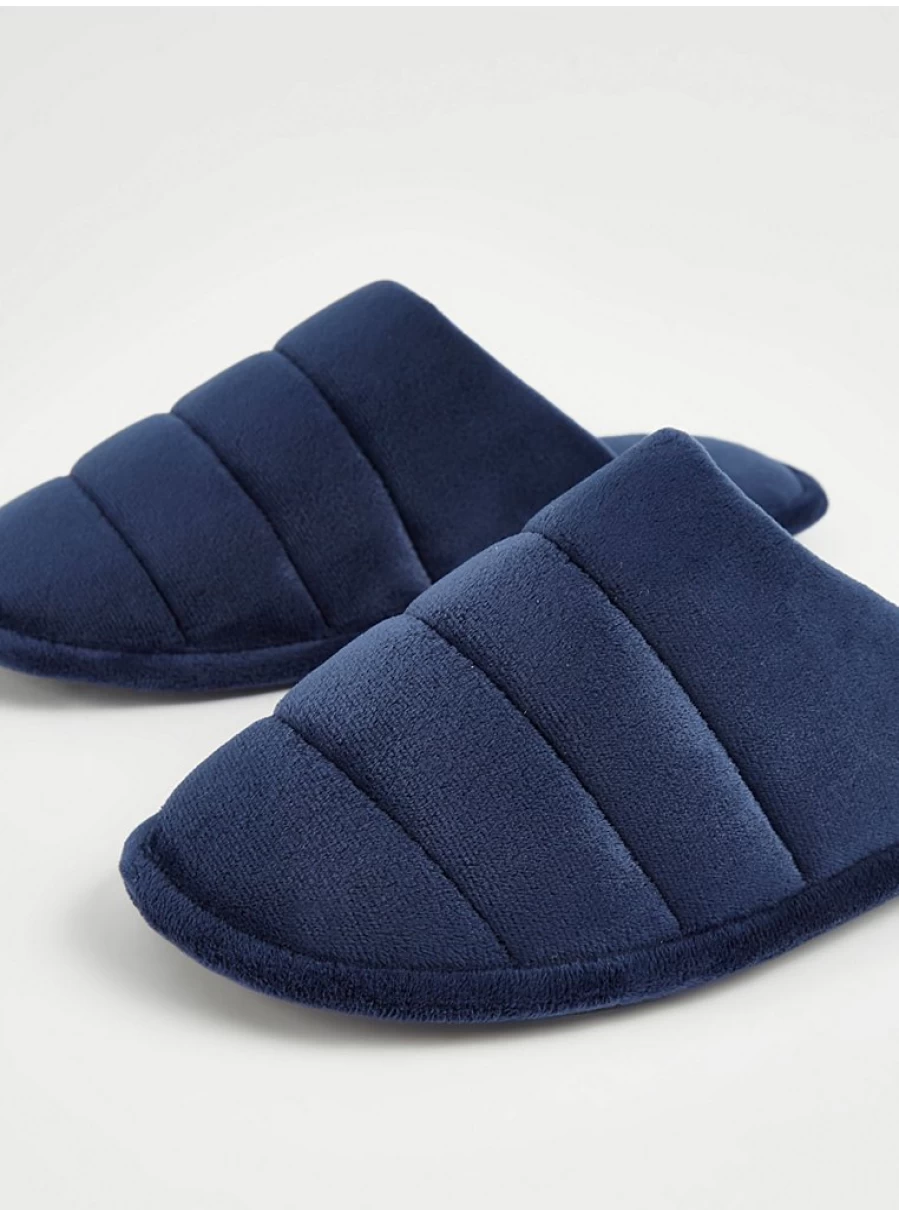 "George at Asda Navy Padded Mule Slippers – Comfortable House Shoes Review"