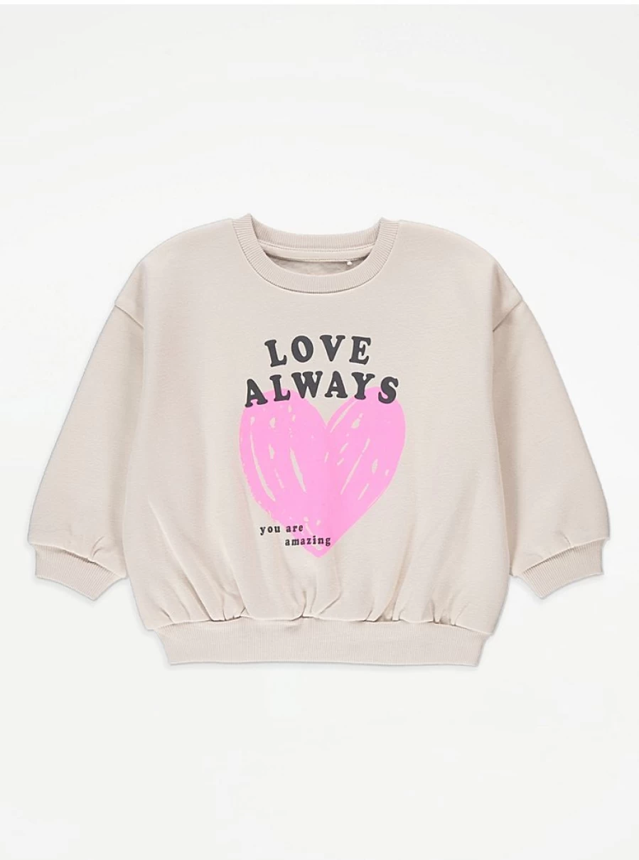 "George at Asda Kids Cream Love Always Sweatshirt Review | Comfort & Style"