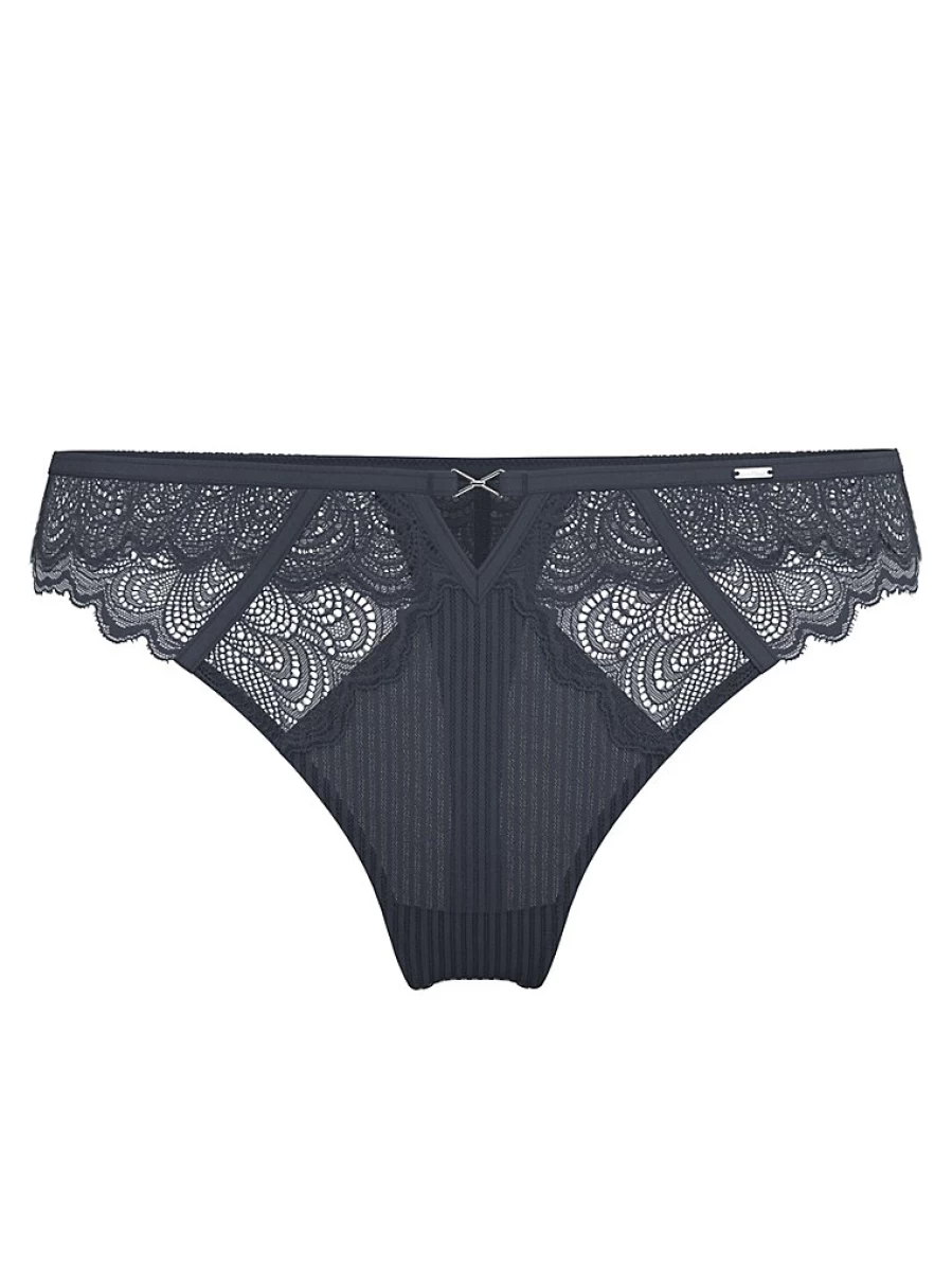 "George at Asda Entice Charcoal Scallop Lace Thong | Women's Lingerie | Comfortable & Stylish Design"