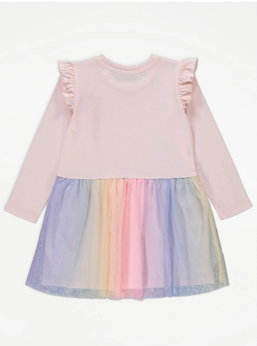 "George at Asda Girls' Pink Rainbow I Am 3 Birthday Tutu Dress - Kids Party Outfit Review"
