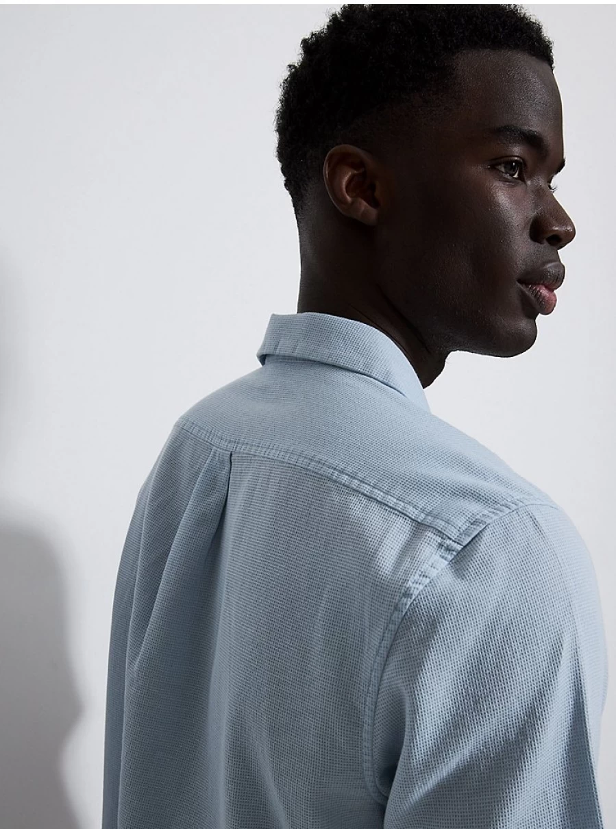 "George at Asda Men's Light Blue Waffle Texture Short Sleeve Shirt Review"