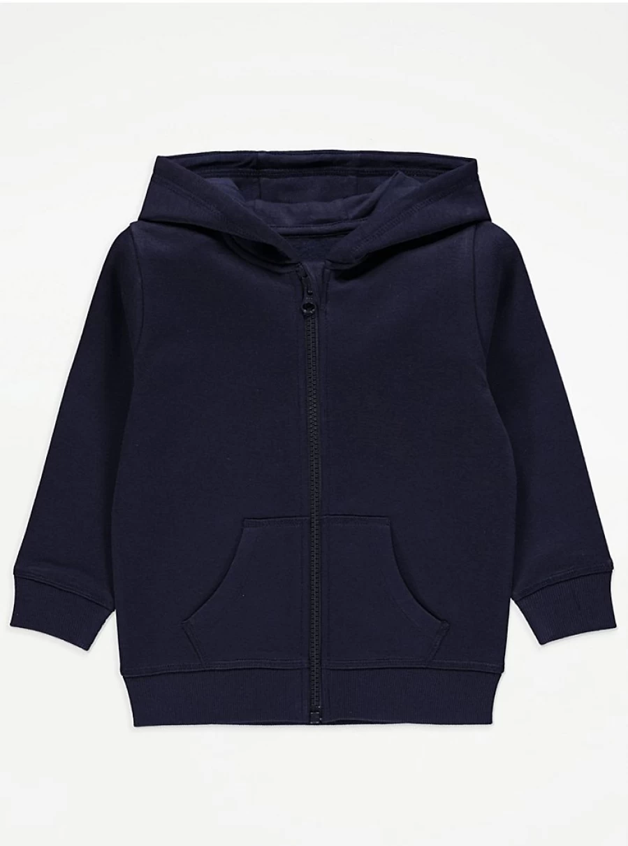 "George at Asda Boys Navy Plain Zip Up Hoodie | Kids' Casual Jacket Review"