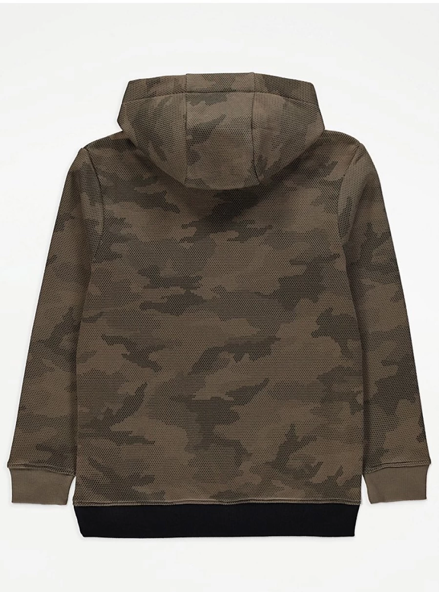 "George at Asda Boys' Khaki Camouflage Colour Block Hoodie – Kids' Casual Pullover Review"