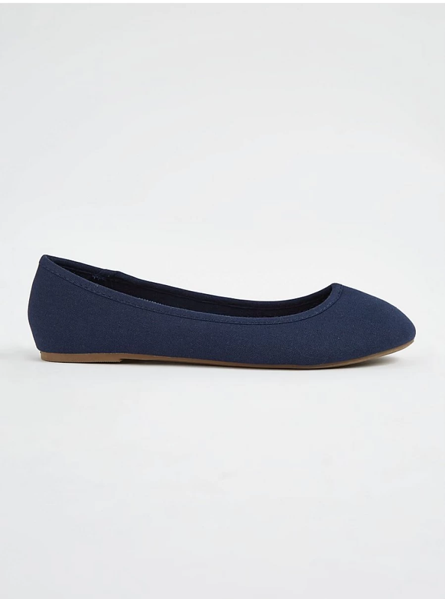 Women's Navy Blue Canvas Ballet Flats by George at Asda – Comfortable & Stylish Slip-On Shoes