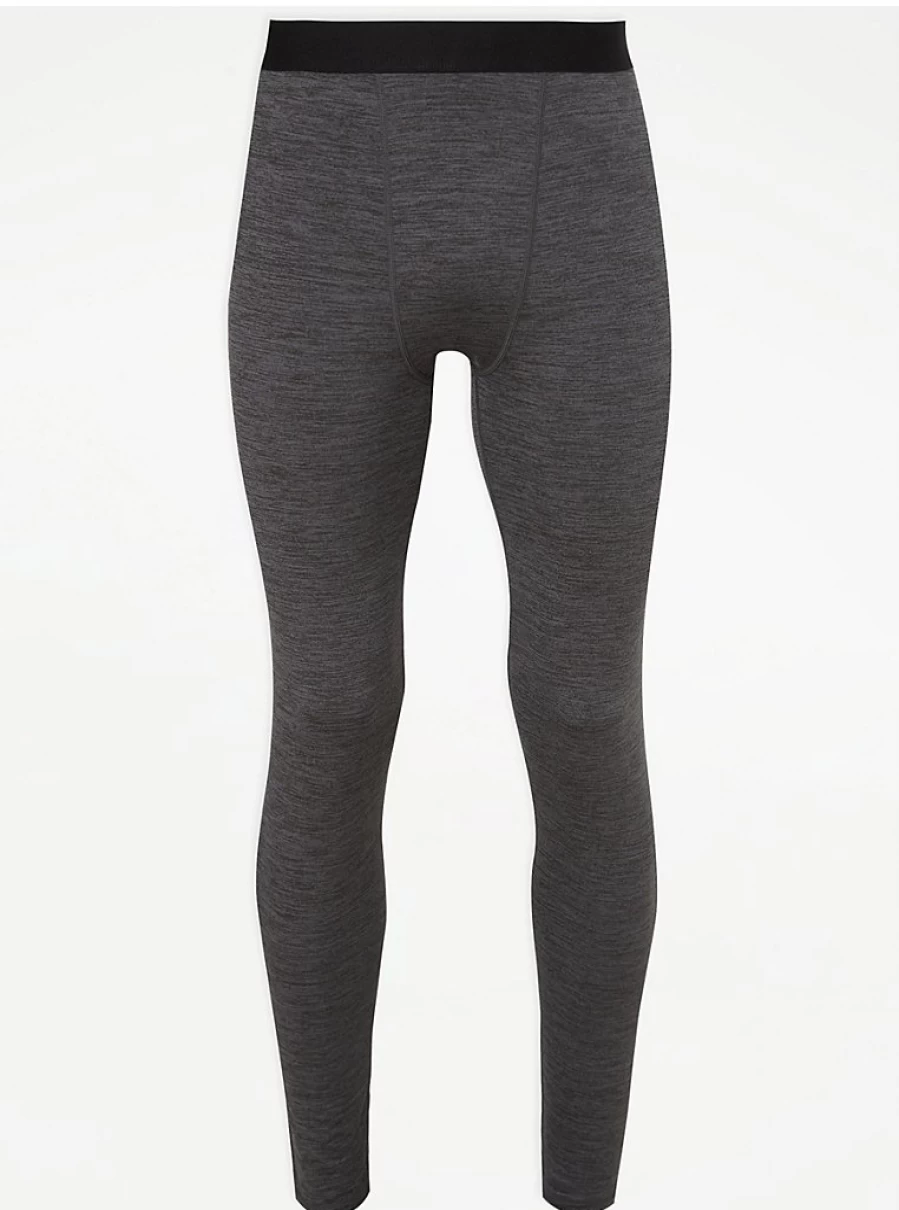 Men's Grey Thermal Base Layer Set - George at Asda Long Johns for Cold Weather