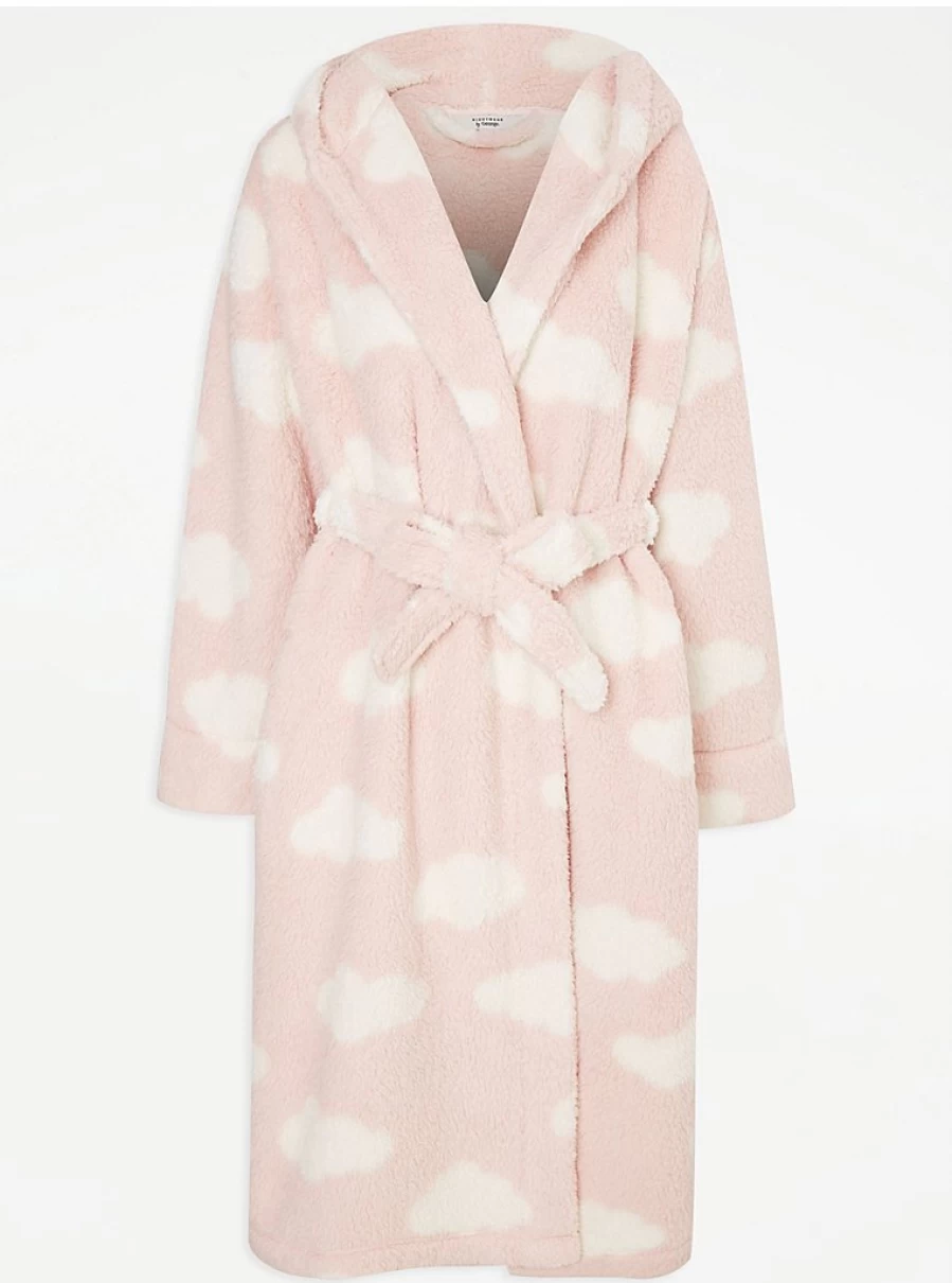 "George at Asda Pink Cloud Borg Fleece Dressing Gown - Soft Women's Loungewear Review"