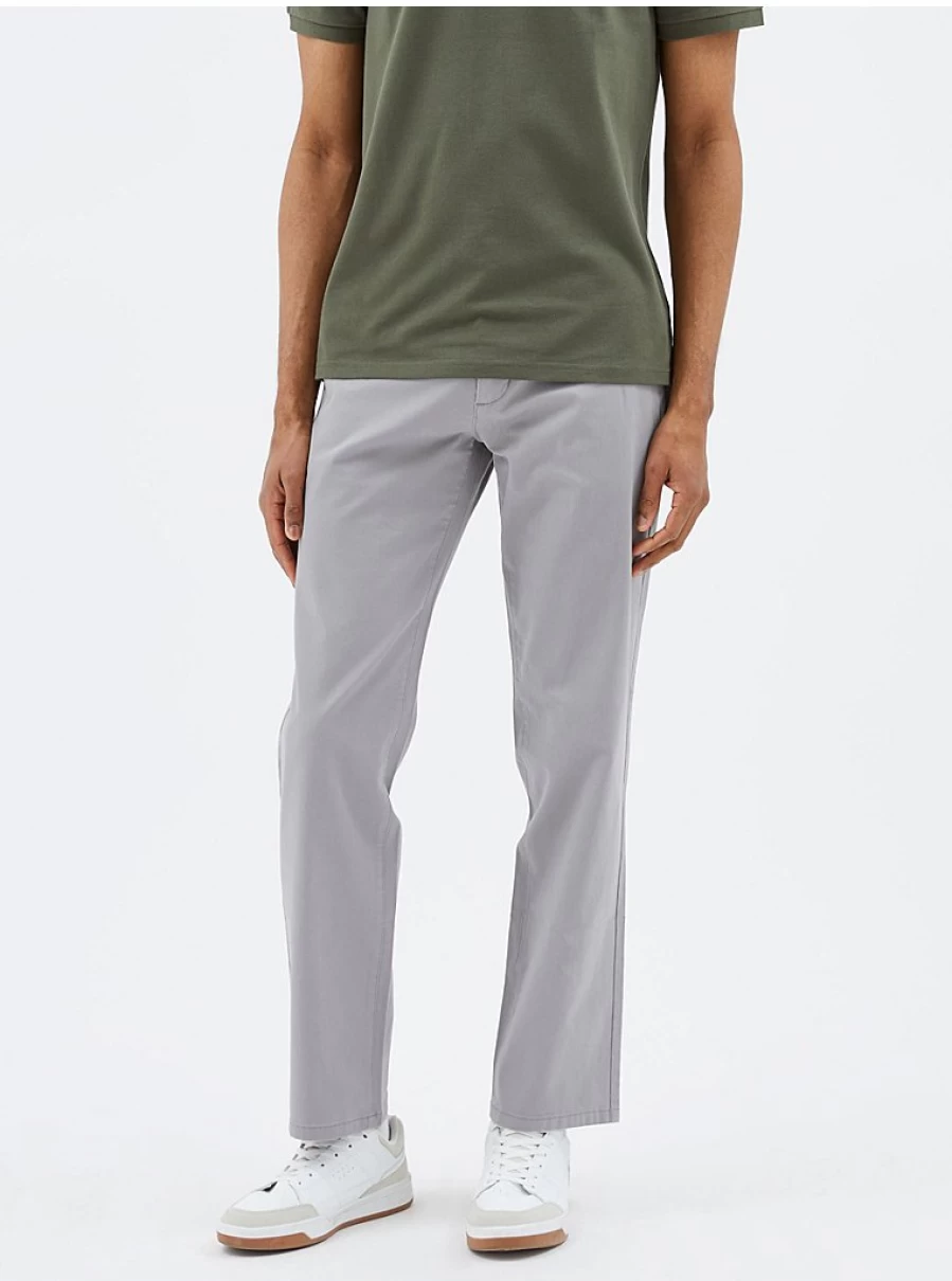 Men's Grey Straight Fit Stretch Chino Trousers | Comfort & Style | George at Asda