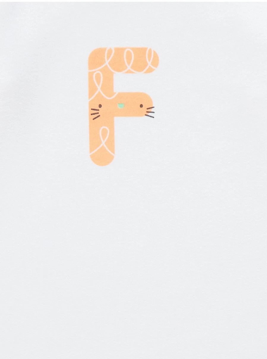 "George at Asda Baby White Animal Letter F Sleepsuit – Comfortable & Cute Sleepwear for Infants"
