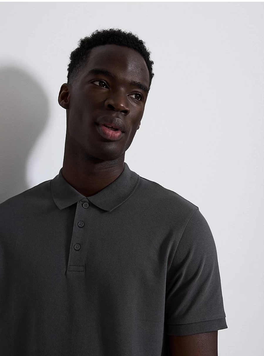 Men's Charcoal Grey Polo Shirt | George at Asda | Comfort Fit Casual Top