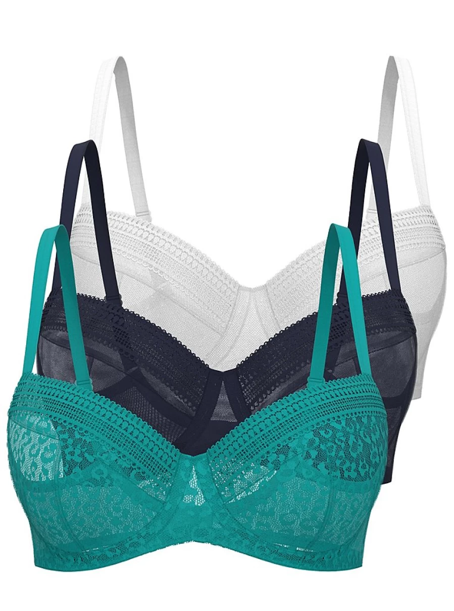 Women's Lace Textured Non-Padded T-Shirt Bras 3 Pack | George at Asda Lingerie