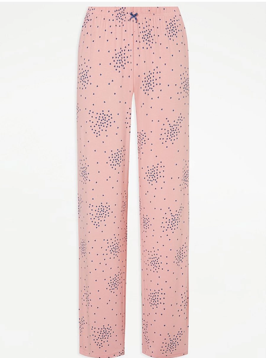 "George at Asda Women's Pink Heart Print Pyjama Bottoms | Soft Sleepwear & Loungewear"