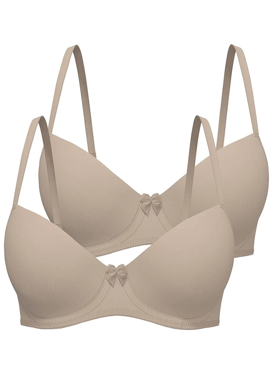 Women's Light Nude Underwired T-Shirt Bras 2 Pack - Comfortable Everyday Lingerie by George at Asda