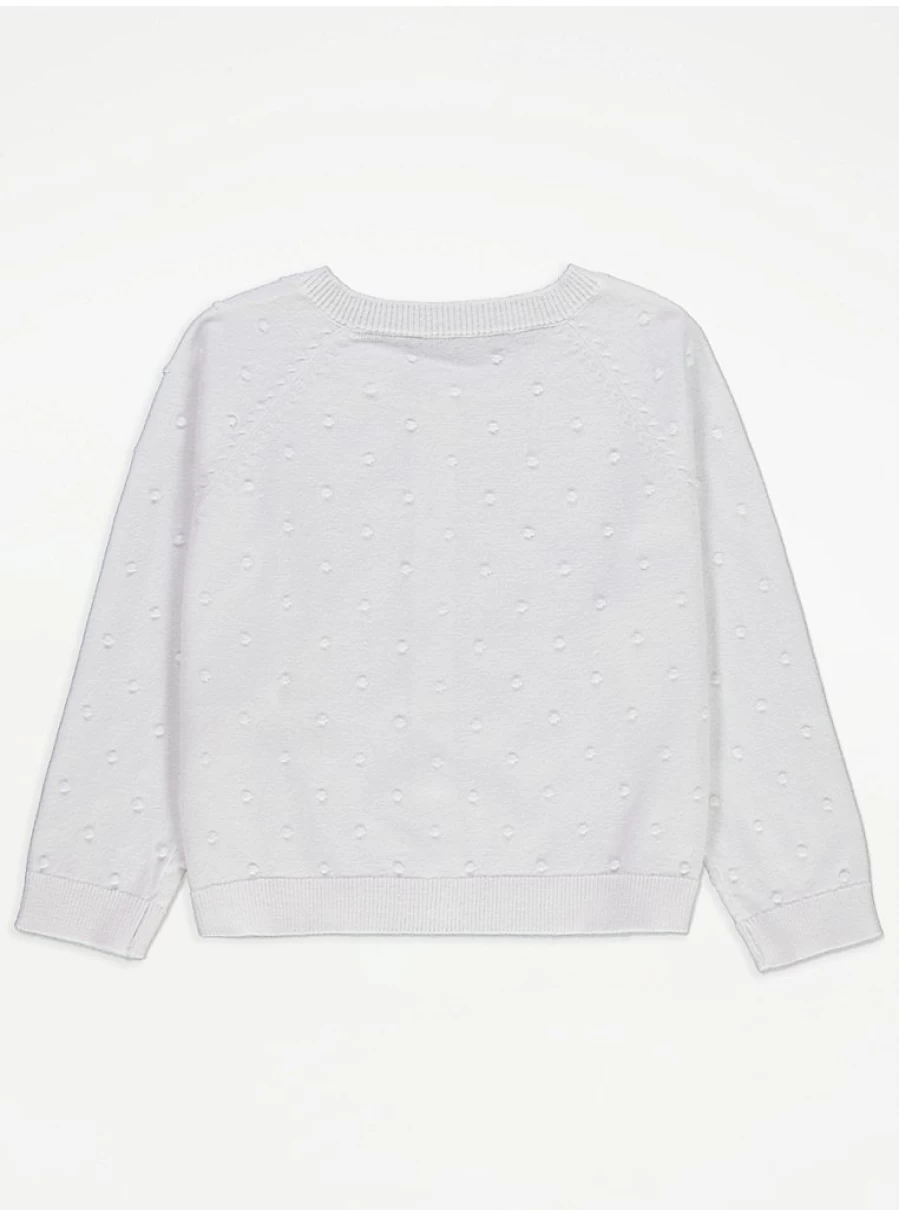 White Bobble Cardigan for Kids | Cozy Knit Winter Wear | George at Asda