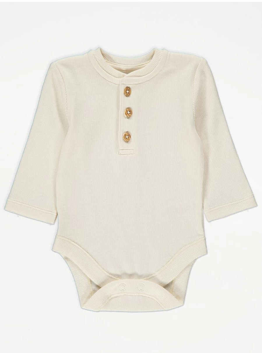 "George at Asda Boys' Cream Ribbed Bodysuit & Twill Dungarees Outfit Reviews"