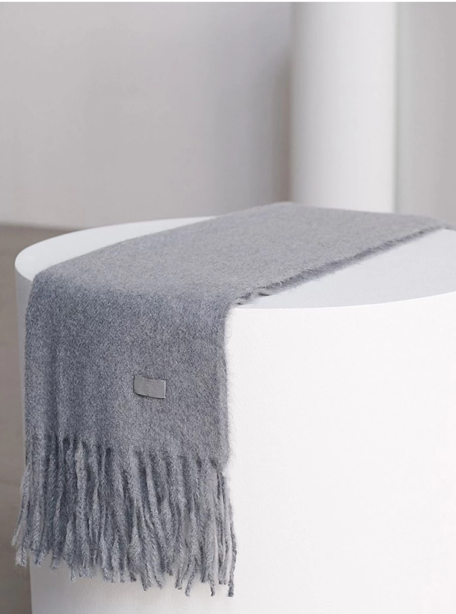 Men's Grey Wool Knitted Scarf - Studio Edit by George at Asda
