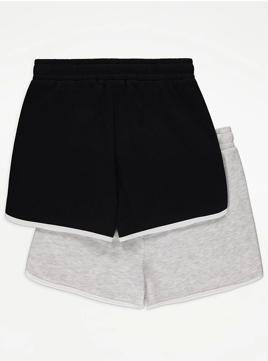 Girls' Side Stripe Runner Shorts 2 Pack - George at Asda | Comfort & Style for Active Kids
