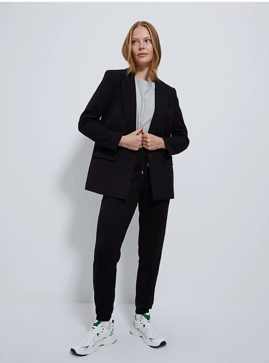 Women's Black Fleece-Lined Joggers by George at Asda - Warm Comfortable Lounge Pants