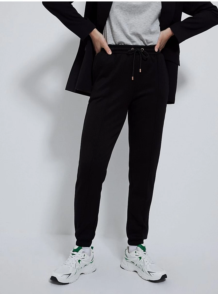Women's Black Fleece-Lined Joggers by George at Asda - Warm Comfortable Lounge Pants