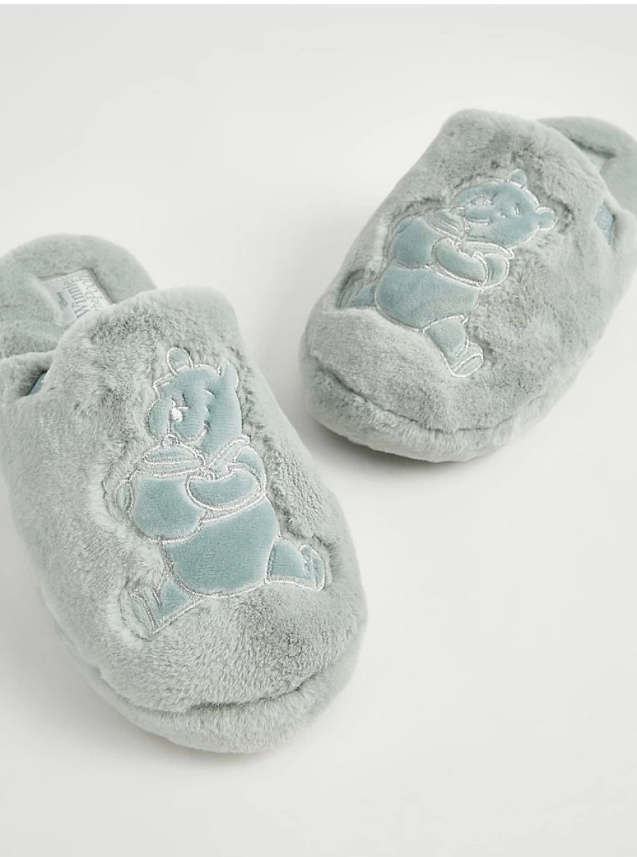 "George at Asda Disney Winnie The Pooh Soft Mule Slippers for Women – Comfortable Home Footwear"