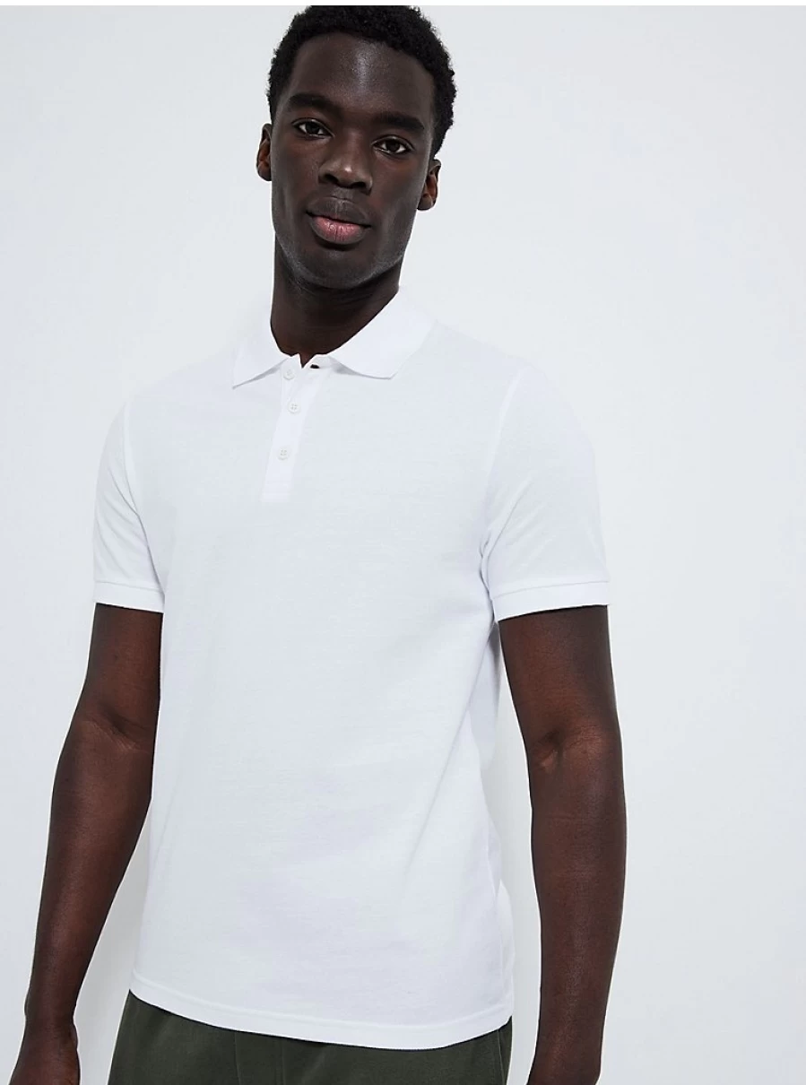 Men's White Short Sleeve Polo Shirts 5-Pack | George at Asda | Comfort Fit Casual Tops