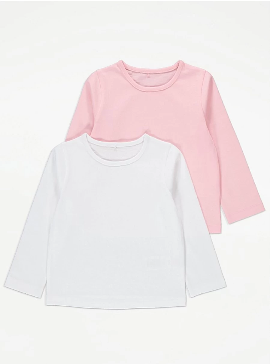 2 Pack Long Sleeve Tops for Girls | George at Asda | Comfortable Kids Clothing