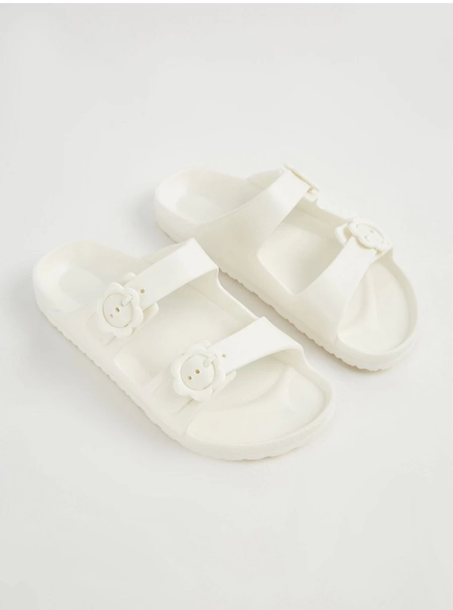 George at Asda Girls' White Double Strap Sliders | Comfortable Kids' Sandals Reviews