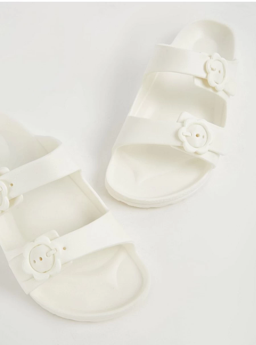 George at Asda Girls' White Double Strap Sliders | Comfortable Kids' Sandals Reviews