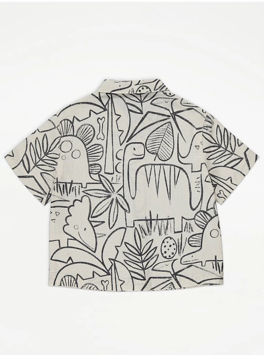 "George at Asda Boys' Cream Dinosaur Jungle Shirt and Shorts Outfit Set – Kids' Playwear Review"
