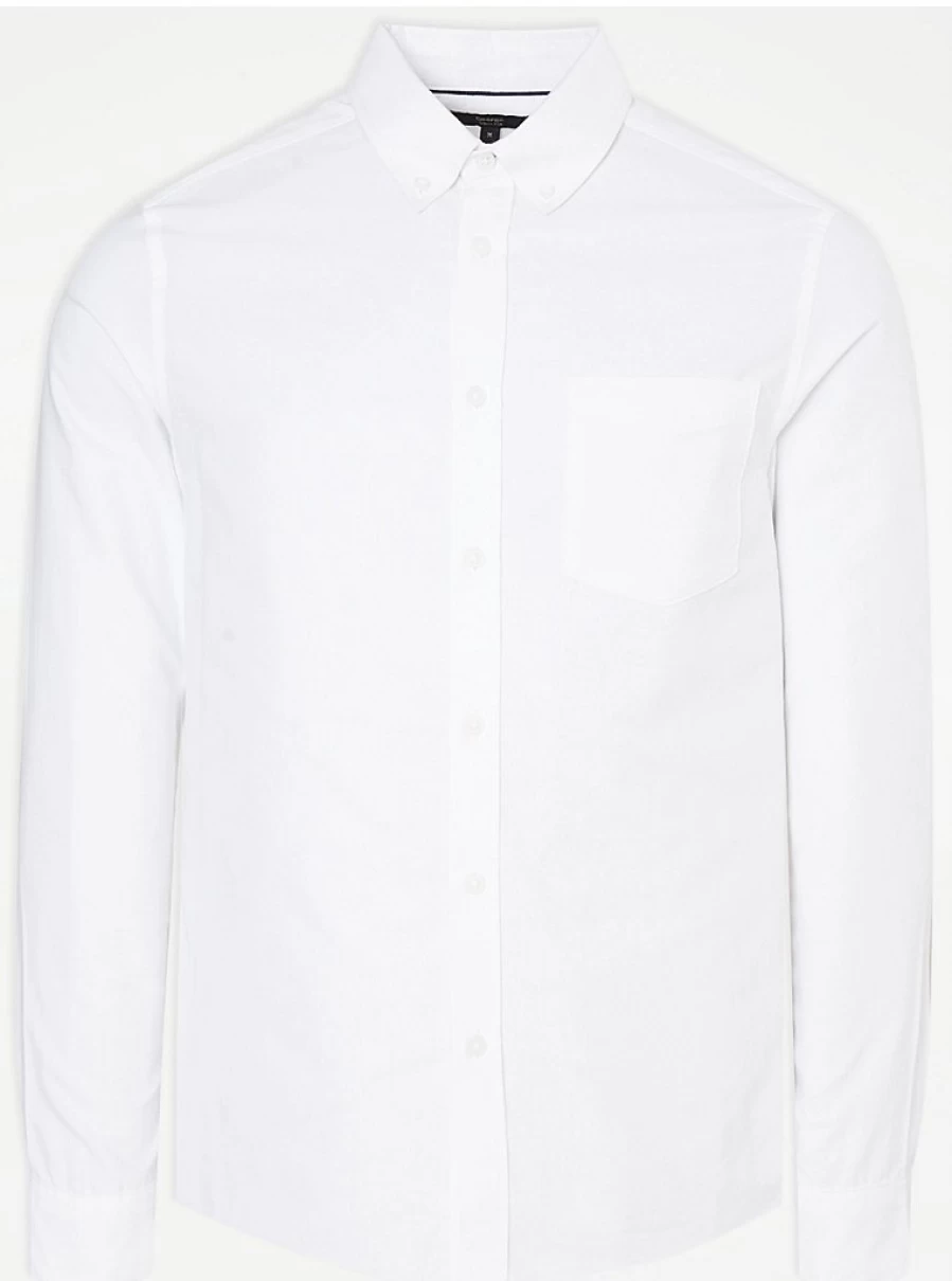Boys' White Slim Fit Long Sleeve Oxford Shirt | George at Asda
