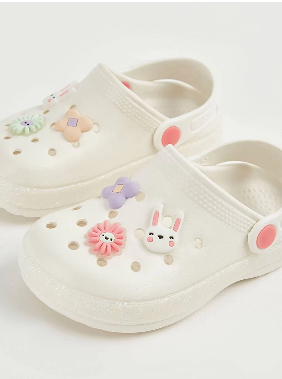 "George at Asda White Bunny Badge Clogs for Girls – Kids’ Comfortable & Stylish Footwear Review"
