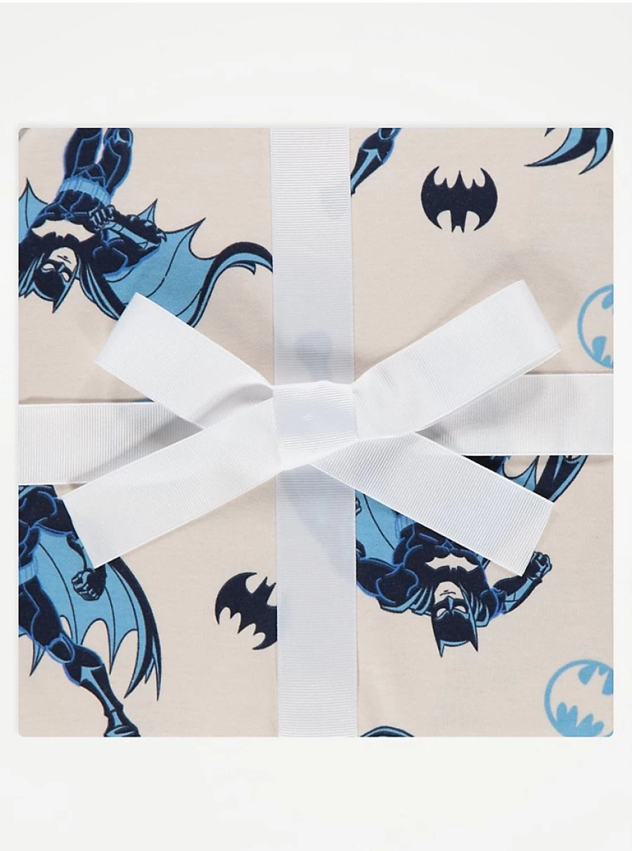 George at Asda Boys Batman Pyjama Set - DC Comics Kids Pajamas with Cream Shorts, Gift Idea