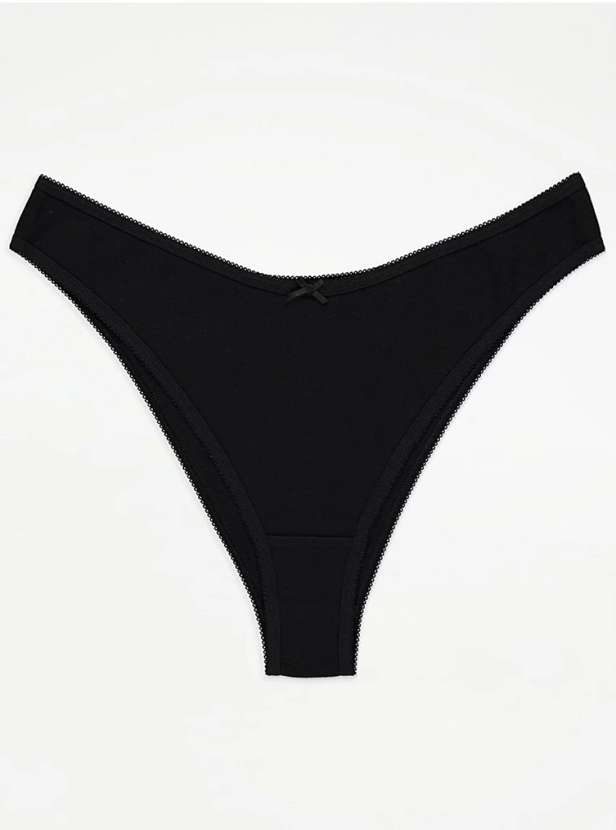 George at Asda Black High Leg Knickers 5-Pack - Comfortable Lingerie Set for Women