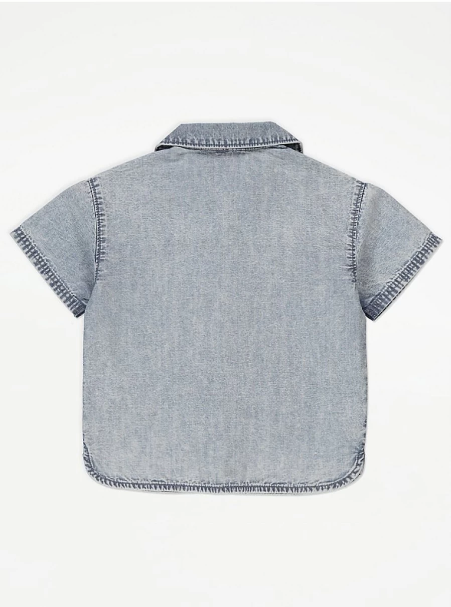 Boys' Acid Wash Denim Shirt Short Sleeve - George at Asda
