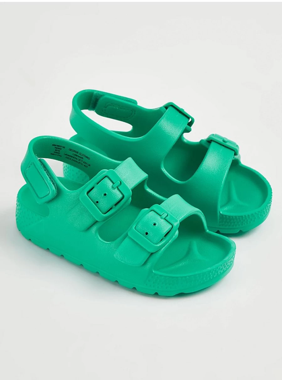 Girls' Bright Green Double Buckle Sandals | George at Asda | Kids' Footwear Reviews