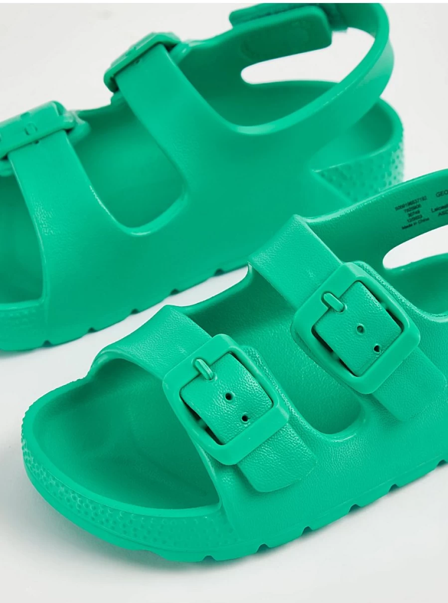 Girls' Bright Green Double Buckle Sandals | George at Asda | Kids' Footwear Reviews