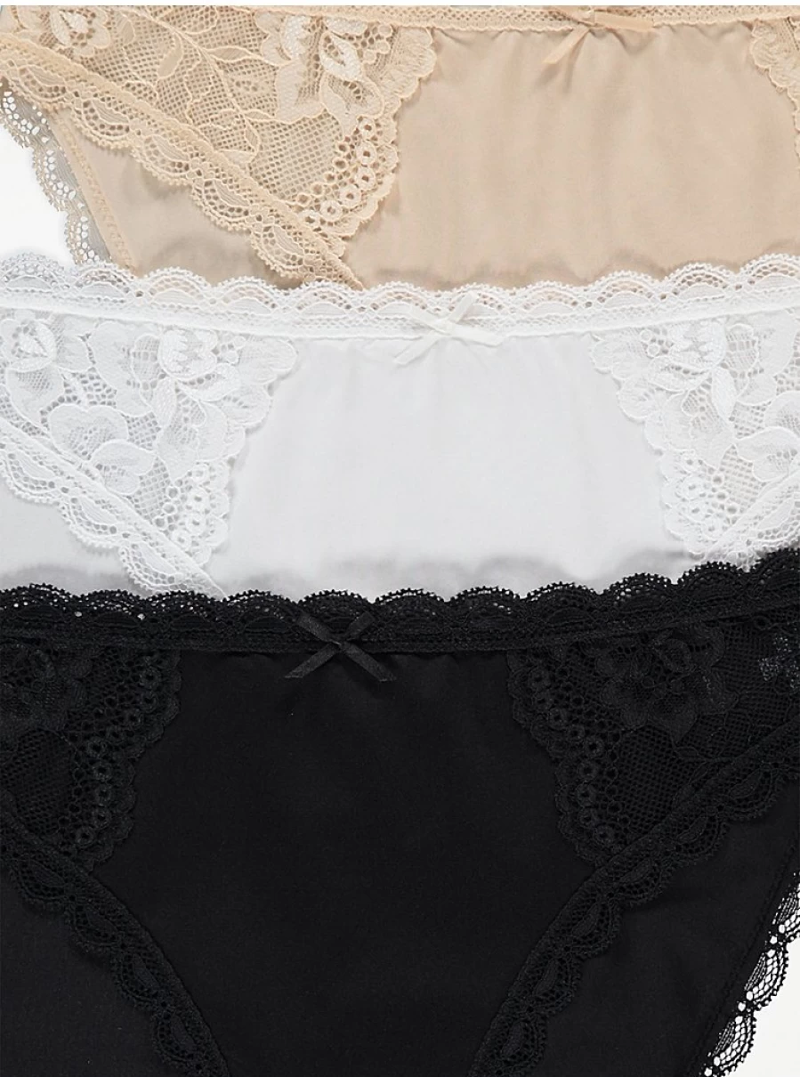 "George at Asda Lace Panel High Leg Knickers 3-Pack | Women's Lingerie Set | Comfortable & Stylish Underwear"
