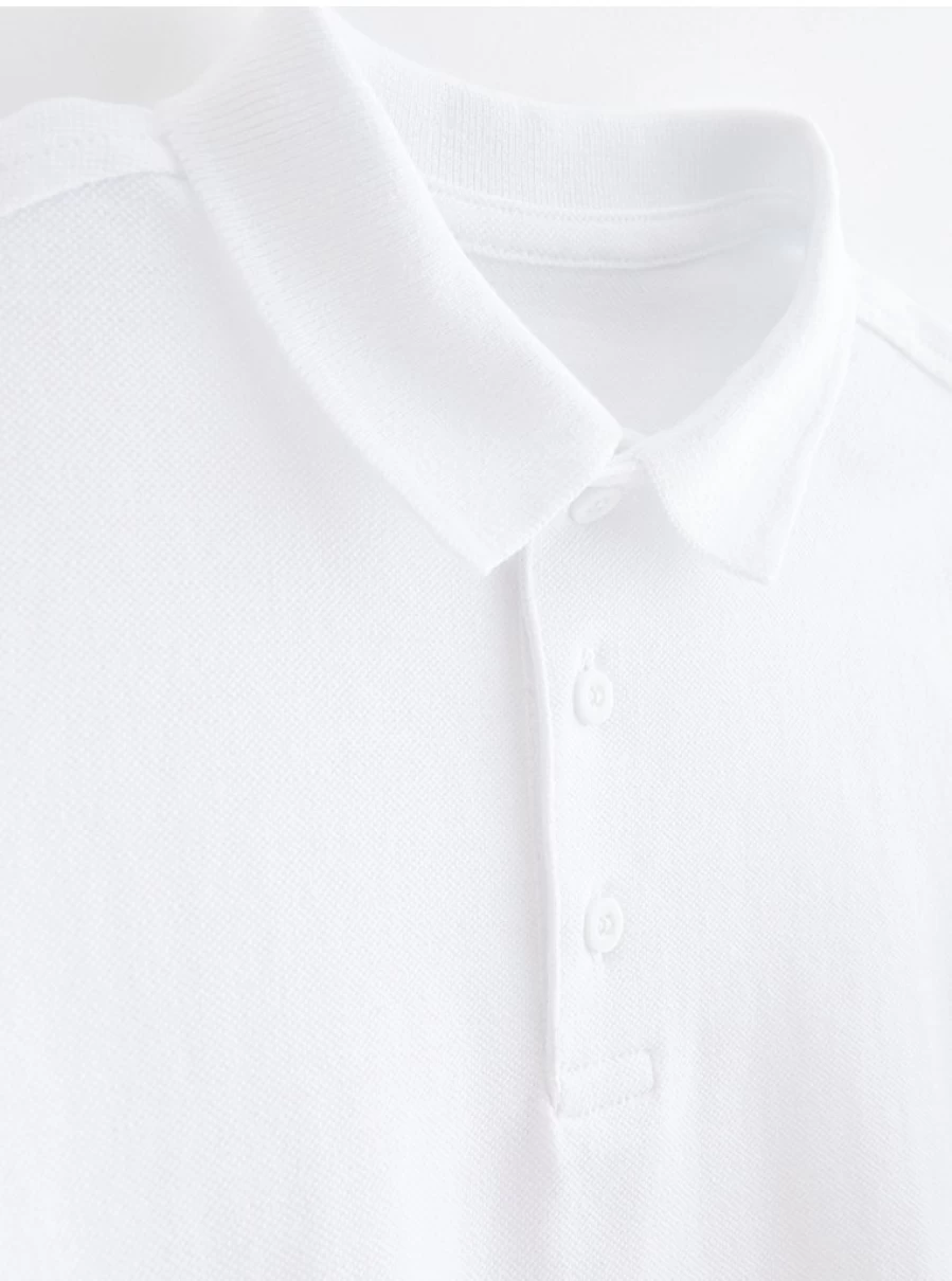 "George at Asda White Short Sleeve Polo Shirts 2-Pack for School – Comfortable & Stylish Uniform Essentials"