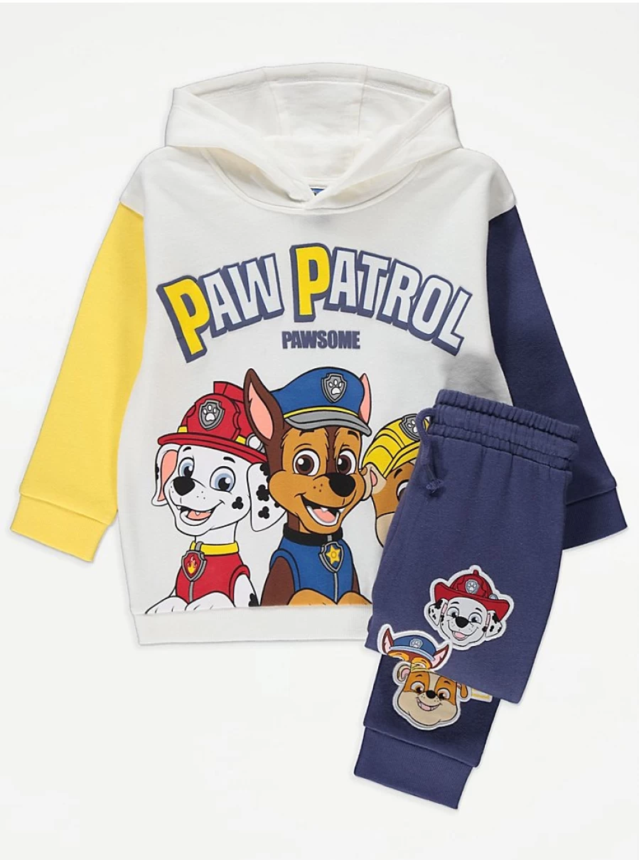 Paw Patrol Kids' Hoodie and Joggers Set - Blue Colour Block Design | George at Asda