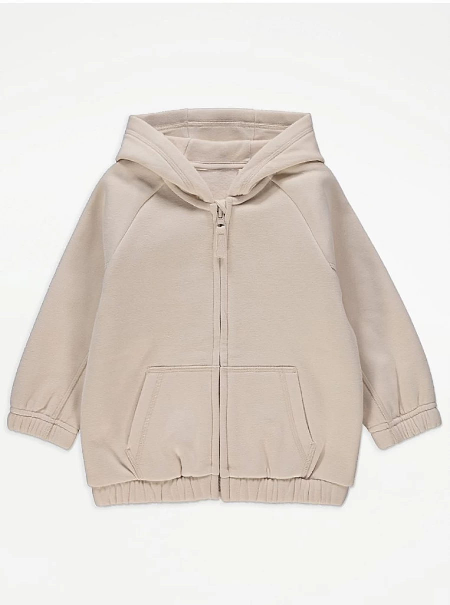 "George at Asda Boys' Stone Oversized Zip-Up Hoodie | Kids' Comfortable & Stylish Pullover"