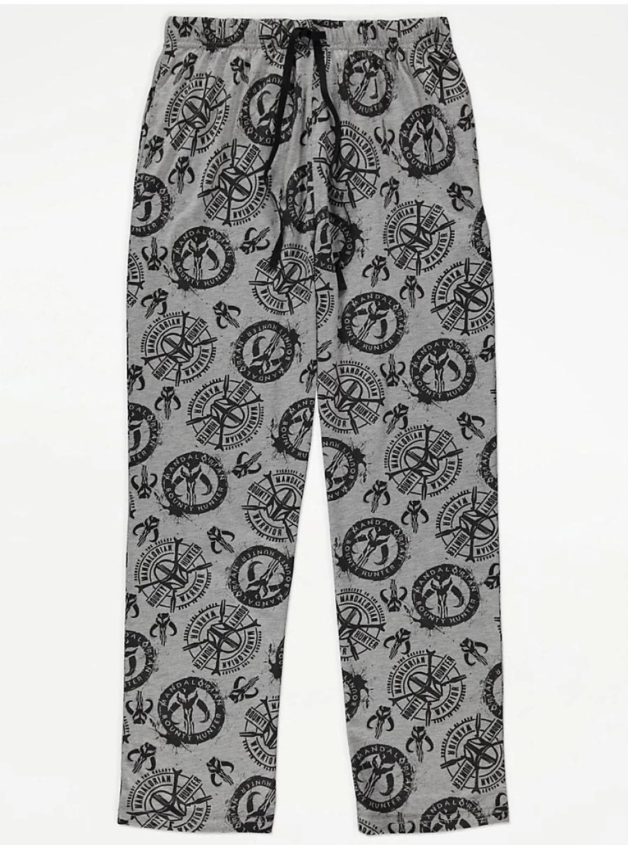 Men's The Mandalorian Graphic Print Grey Lounge Pants | George at Asda