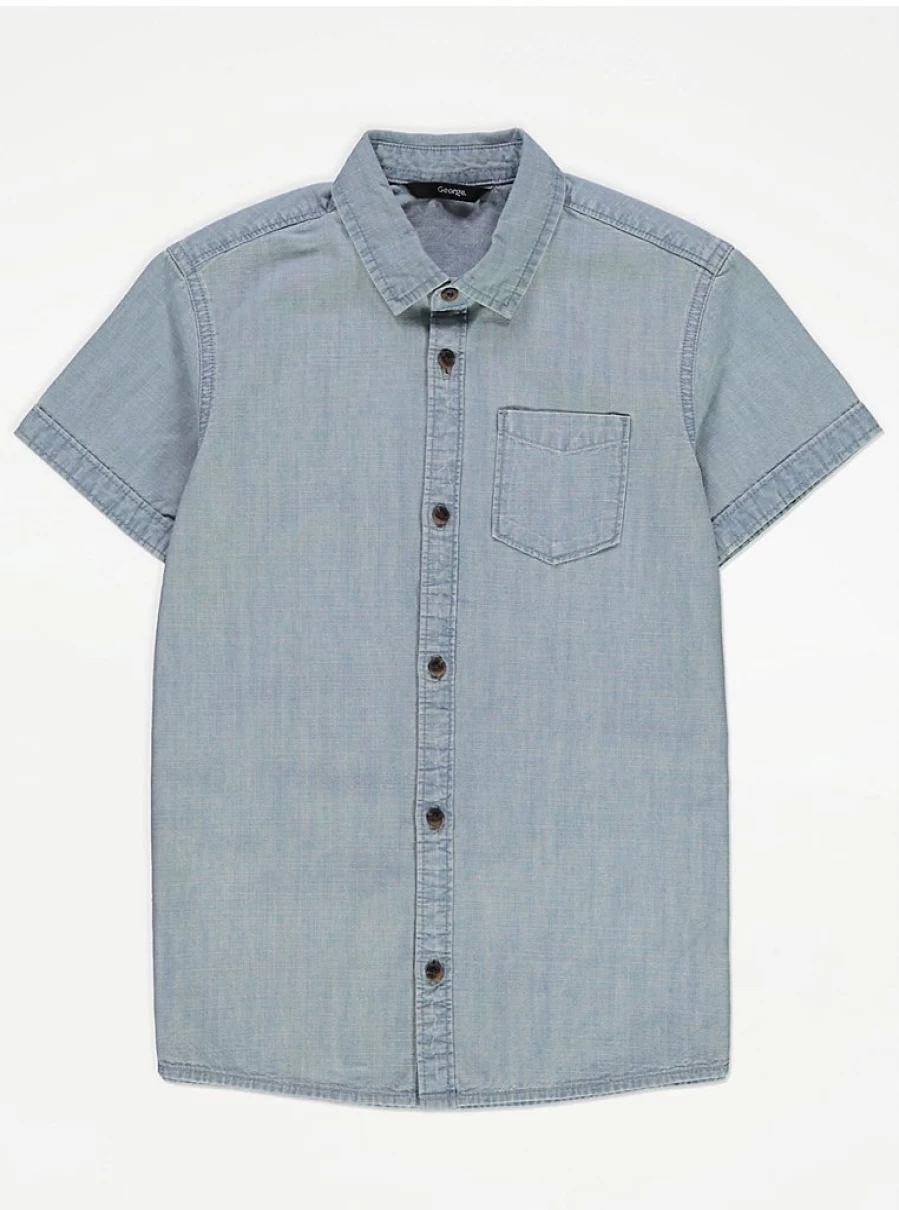 "George at Asda Boys' Light Wash Short Sleeve Chambray Shirt Review"