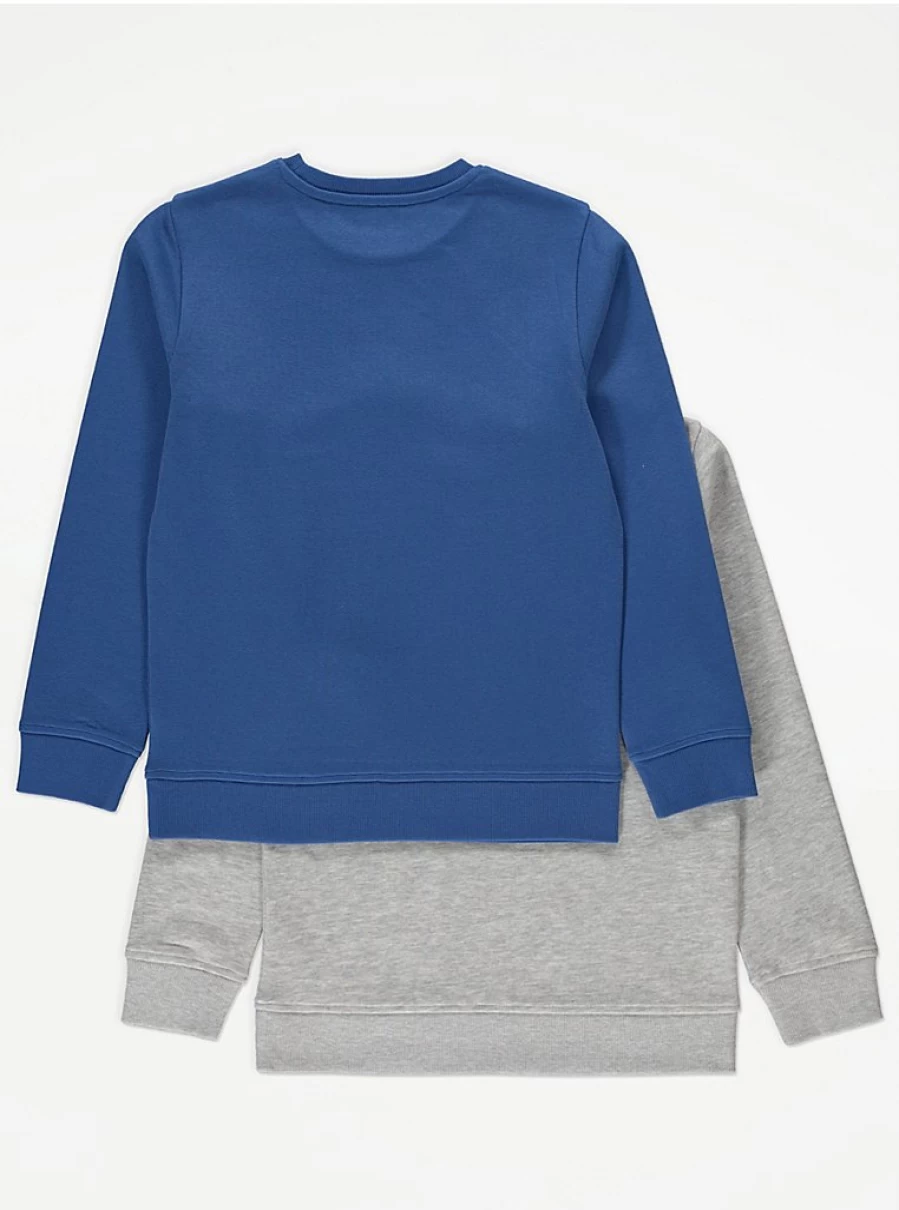 "George at Asda Boys' Positive Vibes Sweatshirts 2 Pack – Comfort Kids Hoodies"