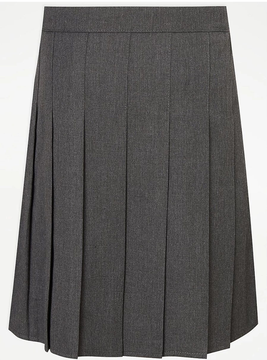 "George at Asda Girls' Grey Plus Size Pleated School Skirts 2-Pack – Comfort Fit Uniform Review"