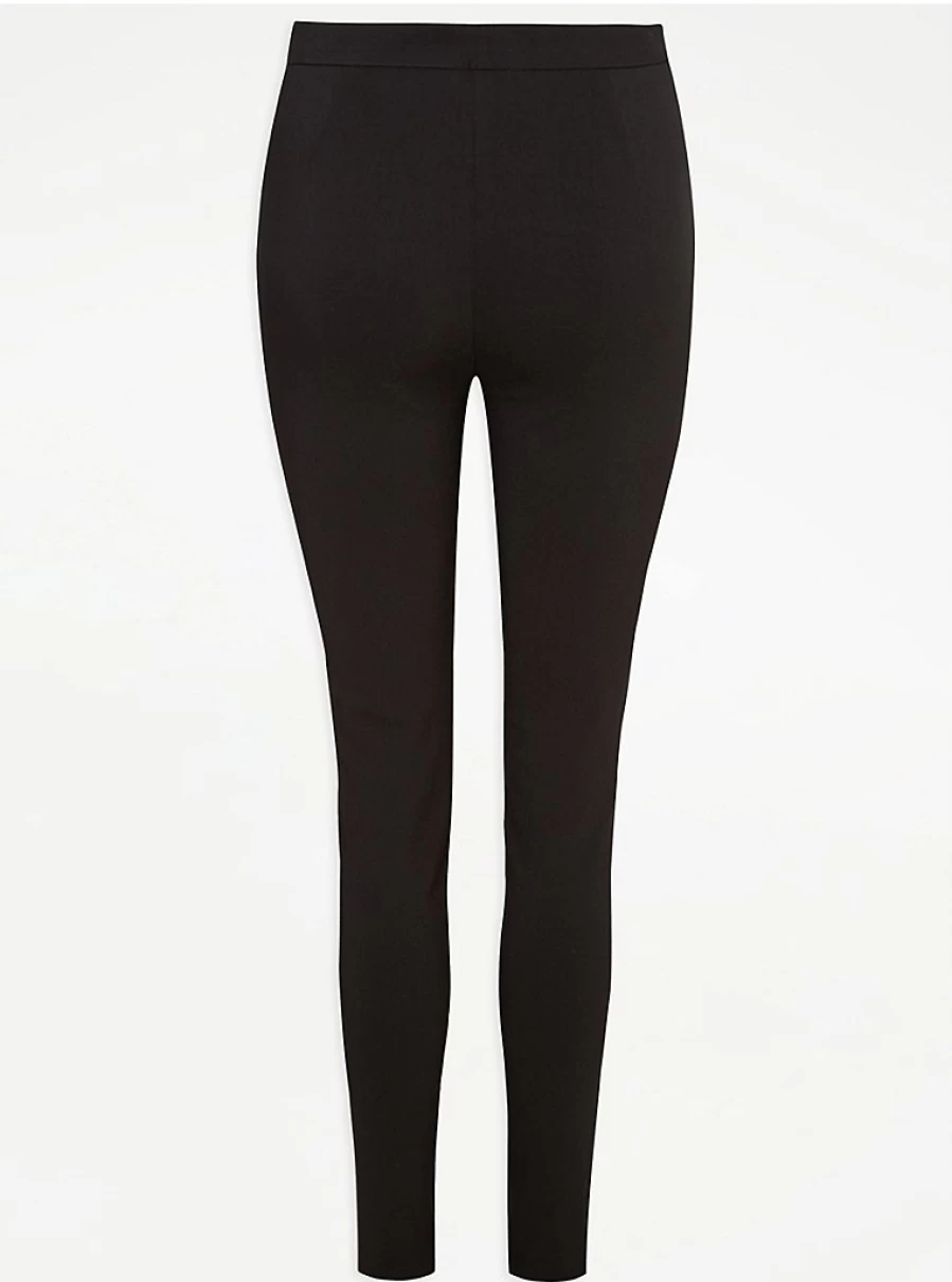 "George at Asda Black Skinny School Trousers for Senior Girls with Zip Pockets"