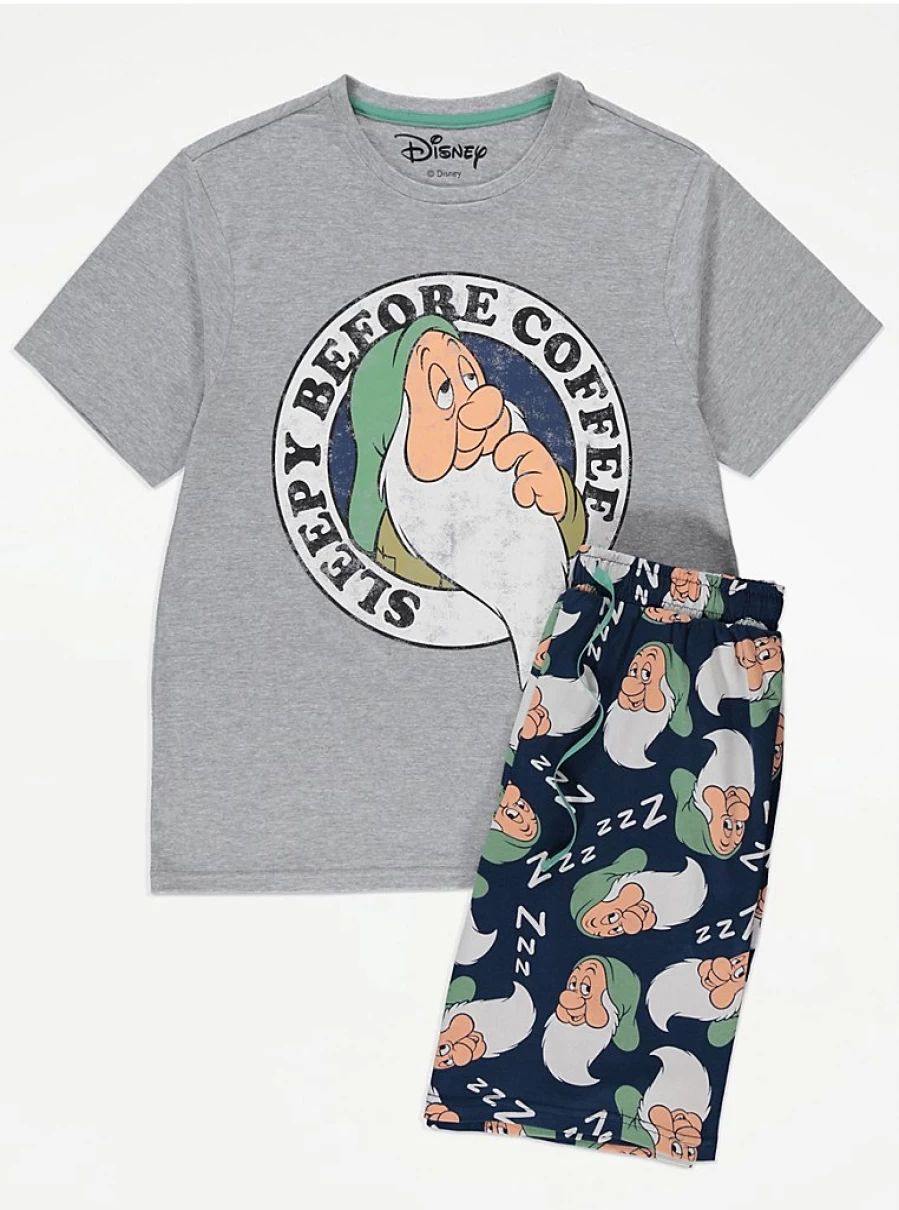 Men's Disney Snow White Sleepy Short Sleeve Pyjamas | George at Asda
