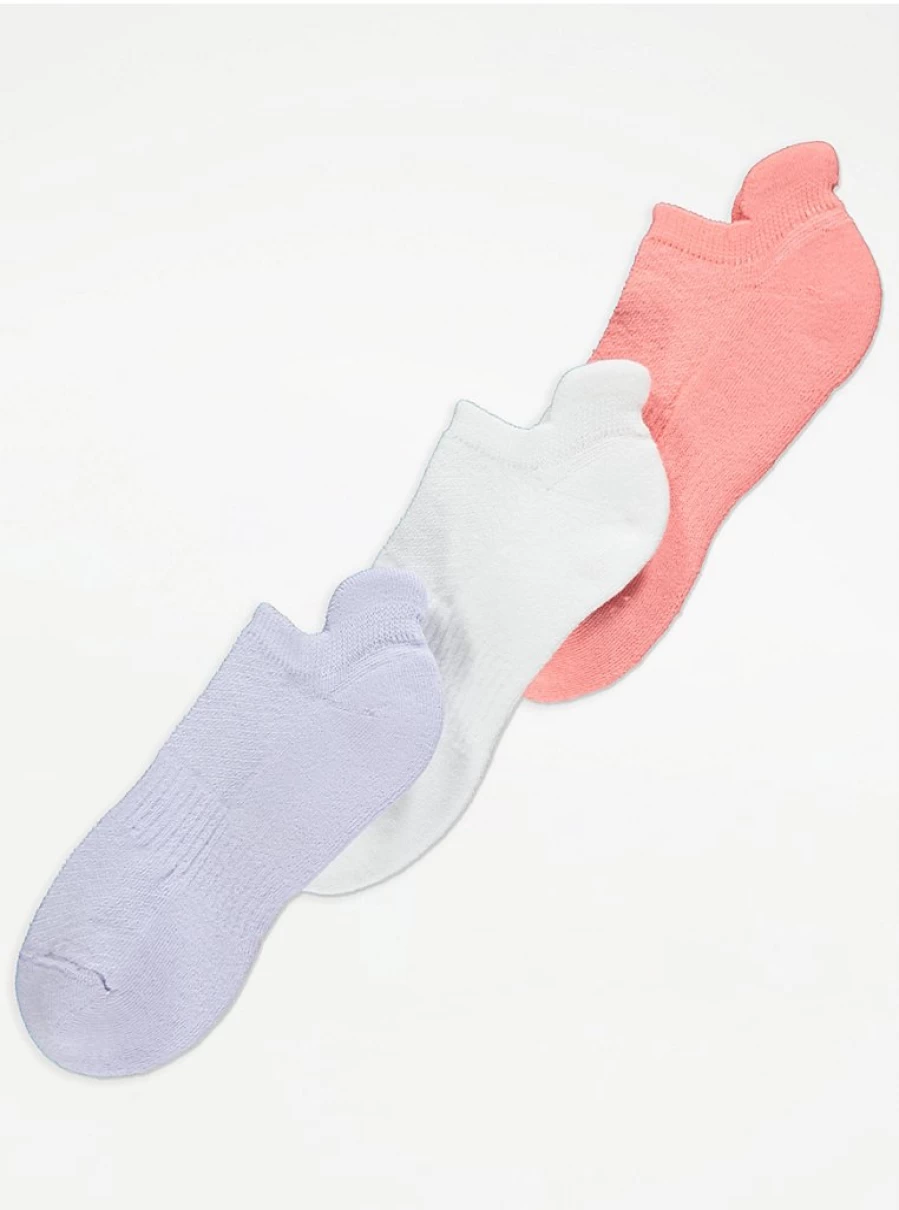 Plain Trainer Liner Socks 3 Pack - Comfortable & Breathable Footwear by George at Asda