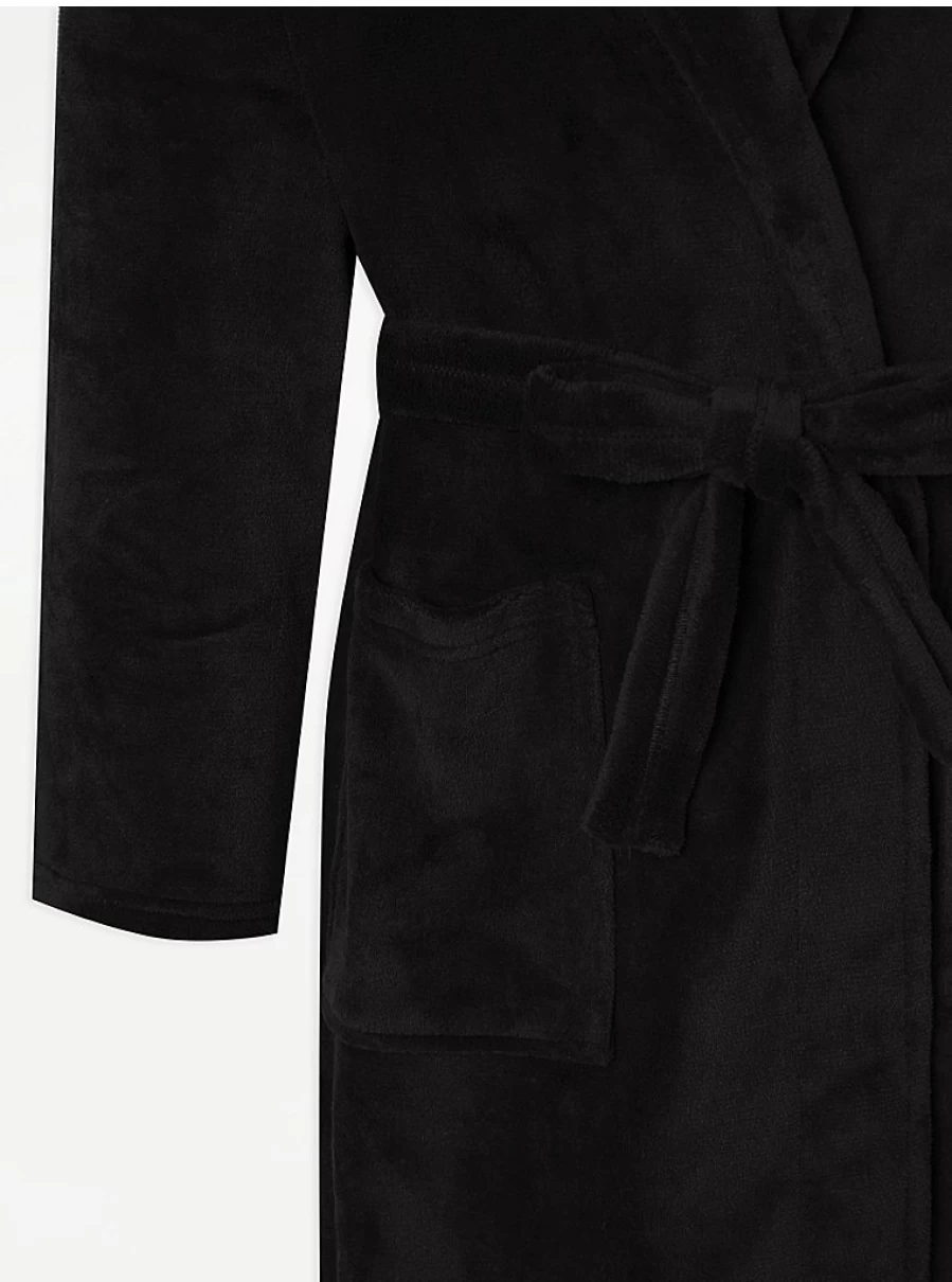 Men's Black Fleece Dressing Gown by George at Asda – Warm & Comfortable Review