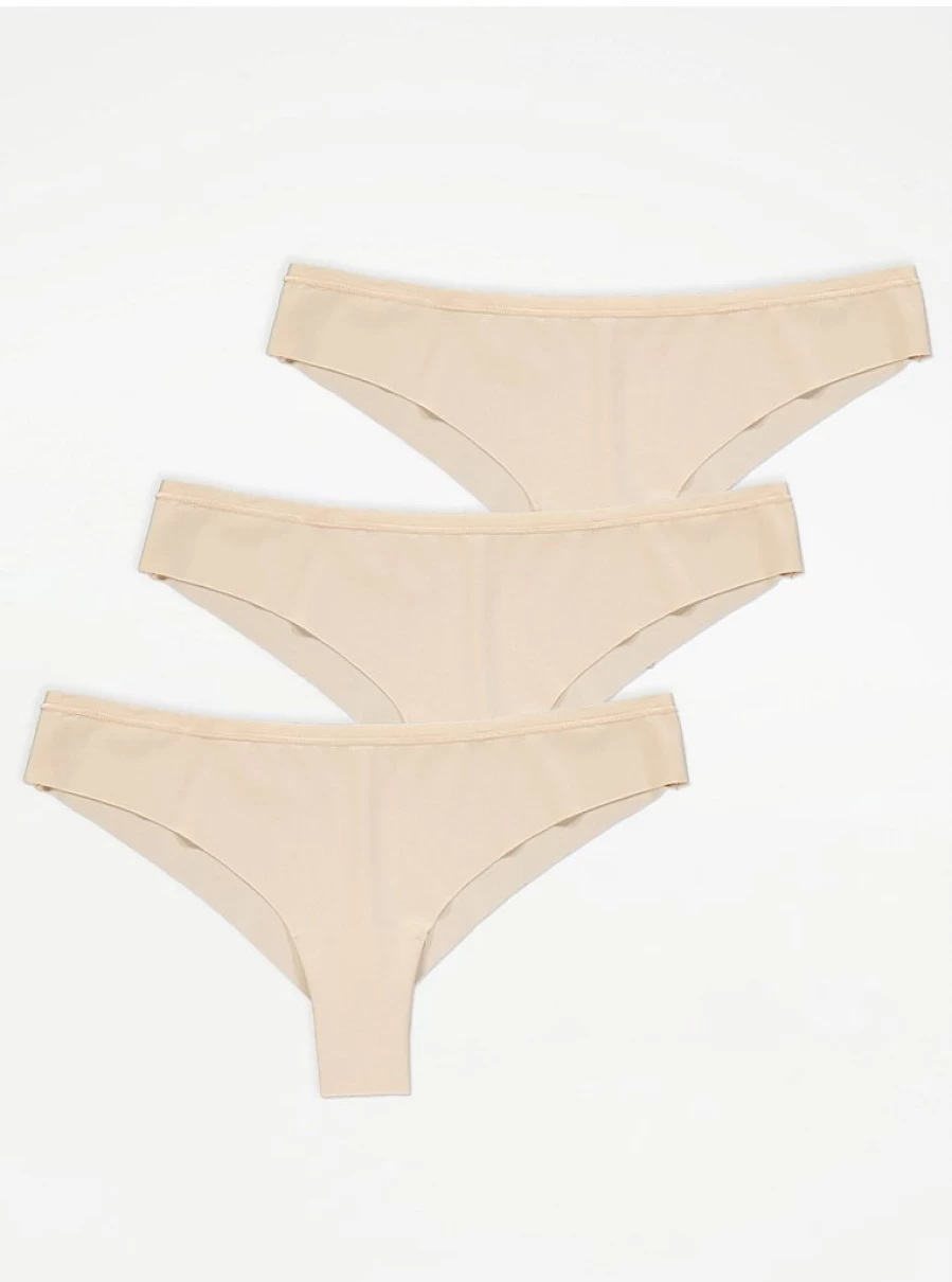 "George at Asda Nude No VPL Brazilian Knickers 3-Pack | Seamless Underwear | Women's Lingerie"