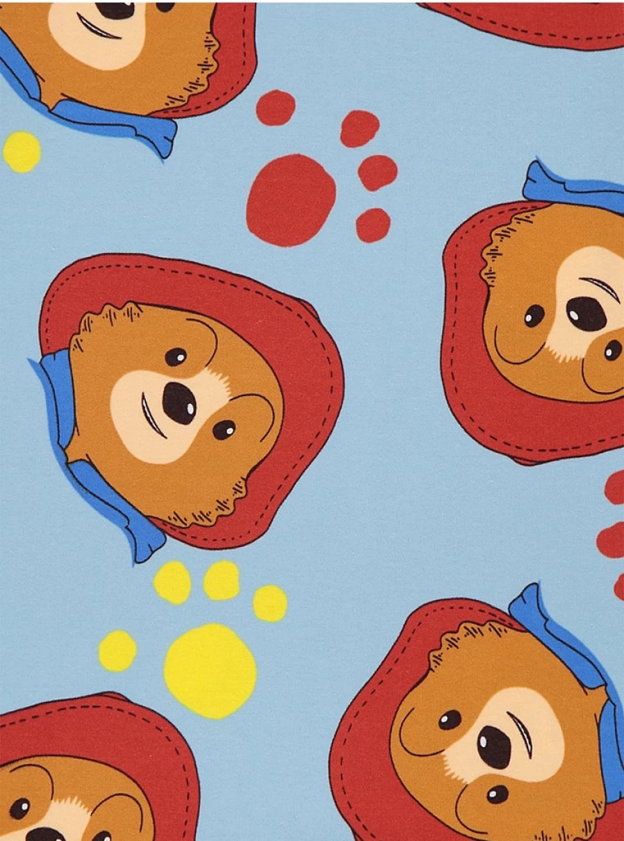 "George at Asda Kids Paddington Bear Blue Paw Print Short Pyjamas – Comfortable & Cute Sleepwear"