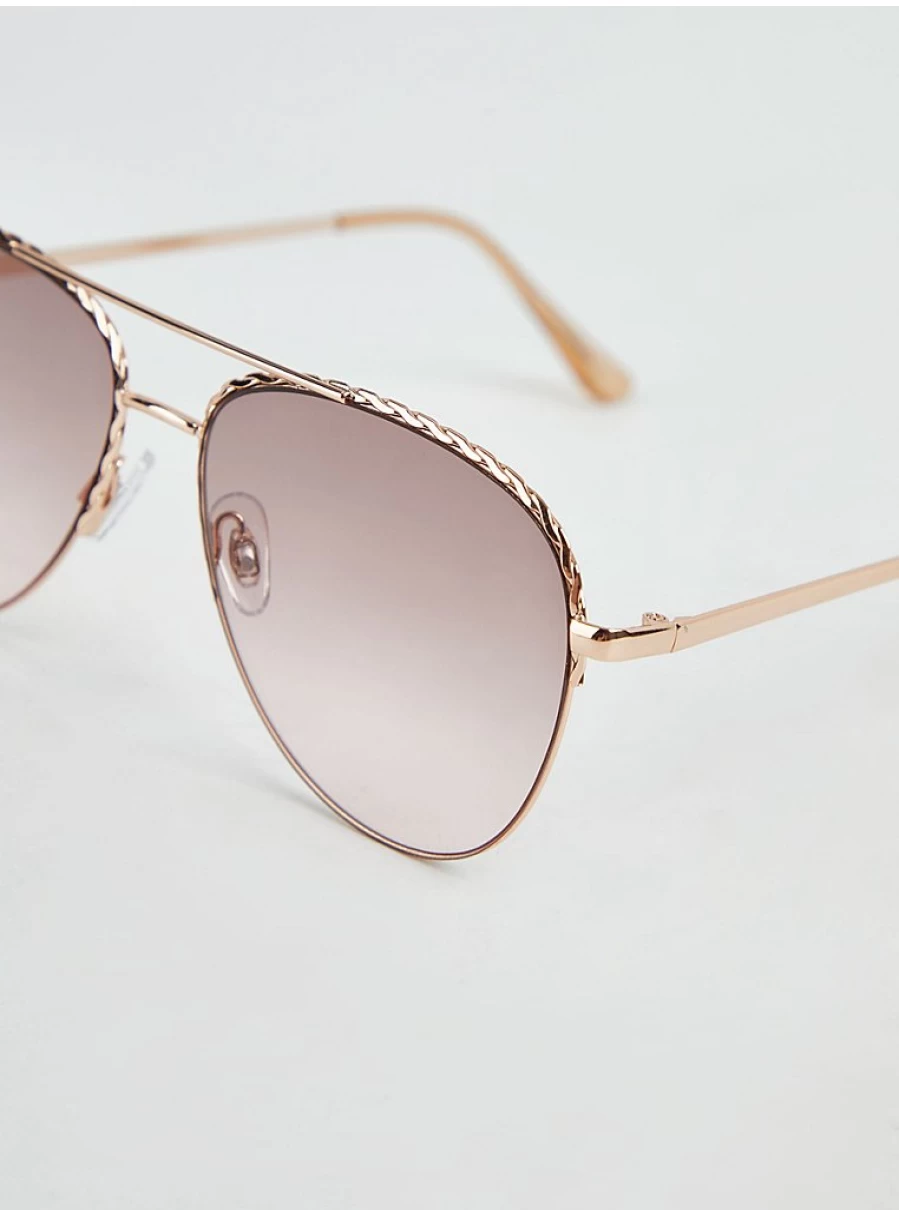 "George at Asda Women's Rose Gold Twist Frame Aviator Sunglasses – Stylish & Trendy Review"